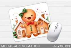 Cute Gingerbread Mouse Pad. Christmas Mouse Pad Design Product Image 1