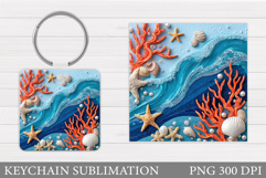 Sea Keychain Design. Sea Sublimation Product Image 1