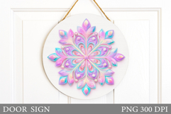 Snowflake Door Sign Design. Christmas Door Sign Sublimation Product Image 1