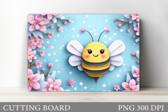 Cute Bee Cutting Board Design. Flowers Kitchen Cutting Board Product Image 1
