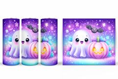 Cute Ghost Tumbler Design. Cute Ghost Sublimation Product Image 2