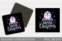 Christmas Magnet Design. Penguin Magnet Sublimation Product Image 1