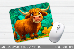 Cow Mouse Pad Design. Cute Cow Sublimation Product Image 1