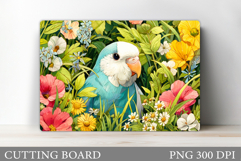 Cute Parrot Cutting Board Design. Cute Parrot Sublimation Product Image 1