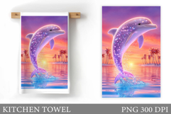 Dolphin Kitchen Towel. Sea Kitchen Towel Design Product Image 1