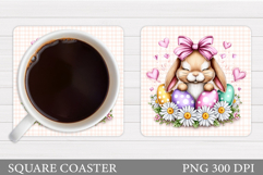 Easter Bunny Coaster Design. Easter Coaster Sublimation Product Image 1