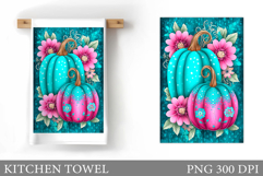 Fall Pumpkin Kitchen Towel. Fall Kitchen Towel Sublimation Product Image 1