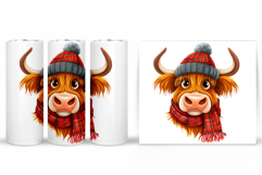 Christmas Cow Tumbler Design. Christmas Tumbler Sublimation Product Image 2