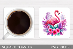 Flamingo Coaster Design. Flamingo Sublimation Product Image 1