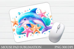 Dolphin Mouse Pad Sublimation. Cute Dolphin Sublimation Product Image 1