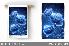 Roses Kitchen Towel. Flowers Kitchen Towel Design Product Image 1