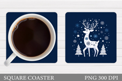 Reindeer Coaster Design. Christmas Coaster Sublimation Product Image 1