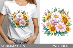 Flowers Sublimation. Flowers T-Shirt Sublimation Product Image 1
