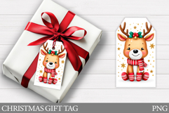 Christmas Deer Gift Tag . Christmas Gift Tag Design Product Image 1