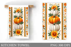 Pumpkin Kitchen Towel. Fall Kitchen Towel Sublimation Product Image 1