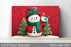 Cute Snowman Cutting Board. Christmas Cutting Board Design Product Image 1