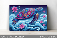 Turtle Kitchen Cutting Board. Sea Turtle Sublimation Product Image 1