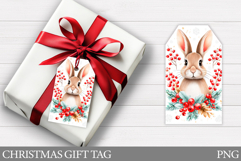 Christmas Gift Tag Printable. Christmas Bunny Gift Tag Product Image 1