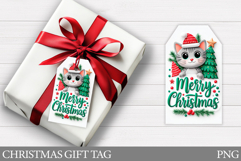 Christmas Cat Gift Tag Design. Christmas Gift Tags Printable Product Image 1