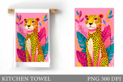 Leopard Kitchen Towel Design. Leopard Sublimation Product Image 1