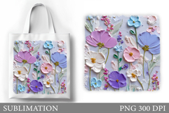 Wildflowers Tote Bag Sublimation. Flowers Sublimation Product Image 1