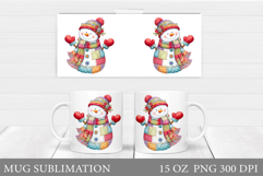 Cute Snowman Mug Design. Christmas Mug Sublimation Product Image 1