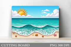 Sea Cutting Board Design. Beach Cutting Board Sublimation Product Image 1