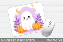 Halloween Ghost Mouse Pad. Halloween Mouse Pad Sublimation Product Image 1