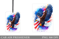 Patriotic Eagle Car Air Freshener. Patriotic Sublimation Product Image 1