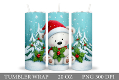 Polar Bear Tumbler Design. Christmas Tumbler Sublimation Product Image 1