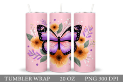 Butterfly Tumbler Design. Butterfly Sublimation Product Image 1