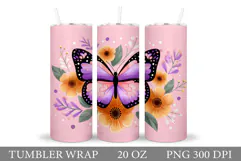 Butterfly Tumbler Design. Butterfly Sublimation Product Image 1