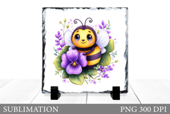 Cute Bee Slate Design. Cute Bee Sublimation Product Image 1