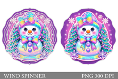 Christmas Wind Spinner. Cute Snowman Wind Spinner Design Product Image 1