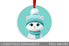 Cute Cat Christmas Ornament. Winter Cat Christmas Ornament Product Image 1