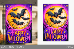 Bat Garden Flag Sublimation. Halloween Garden Flag Design Product Image 1