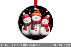 Snowman Christmas Ornament. Snowman Ornament Design Product Image 1