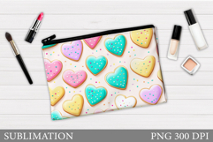 Hearts Cosmetics Bag. Valentines Makeup Bag Design Product Image 1