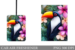 Toucan Car Air Freshener Design. Flowers Car Air Freshener Product Image 1