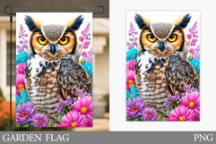 Owl Garden Flag Design. Owl Sublimation Product Image 1