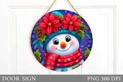 Cute Snowman Door Sign Design. Christmas Sublimation Product Image 1