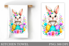 Easter Bunny Kitchen Towel . Easter Kitchen Towel Design Product Image 1