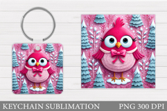 Christmas Bird Keychain. Christmas Keychain Sublimation Product Image 1
