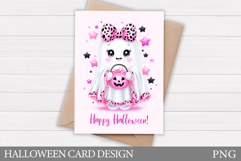 Cute Halloween Card Design. Halloween Ghost Card Printable Product Image 1