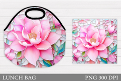 Flowers Lunch Bag Sublimation. Floral Lunch Bag Design Product Image 1