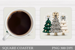 Christmas Tree Coaster Sublimation. Christmas Coaster Design Product Image 1