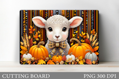 Fall Lamb Cutting Board. Fall Cutting Board Design Product Image 1