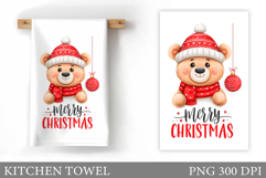 Christmas Bear Kitchen Towel. Christmas Kitchen Towel Design Product Image 1