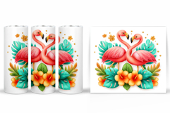 Flamingo Tumbler Design. Cute Flamingo Sublimation Product Image 2