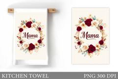 Mother's Day Kitchen Towel. Floral Kitchen Towel Sublimation Product Image 1